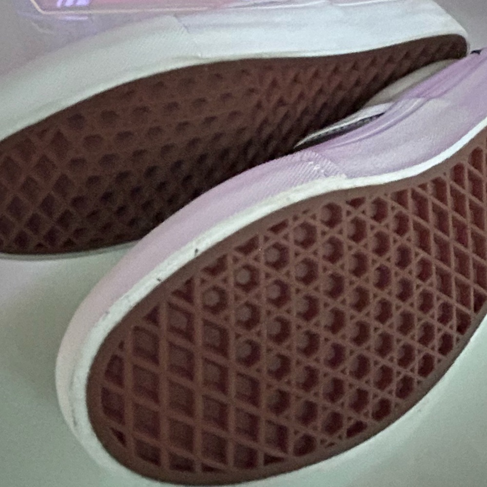 Vans Silver Slip-On Shoes EUC White with Iridescent Shiny Top and Fabulous Fit - Picture 11 of 13